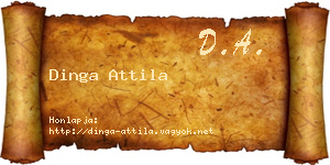 Dinga Attila névjegykártya